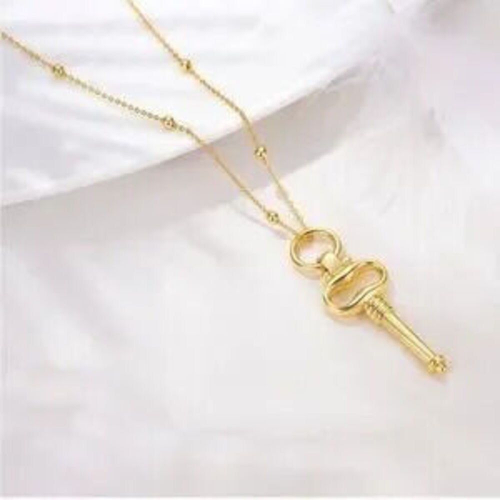 Gold 18k Gold Plated Key Pendant Necklace